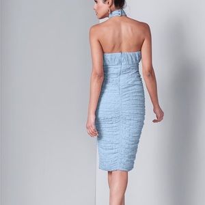 Baby blue lace halter dress